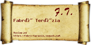 Fabró Terézia névjegykártya